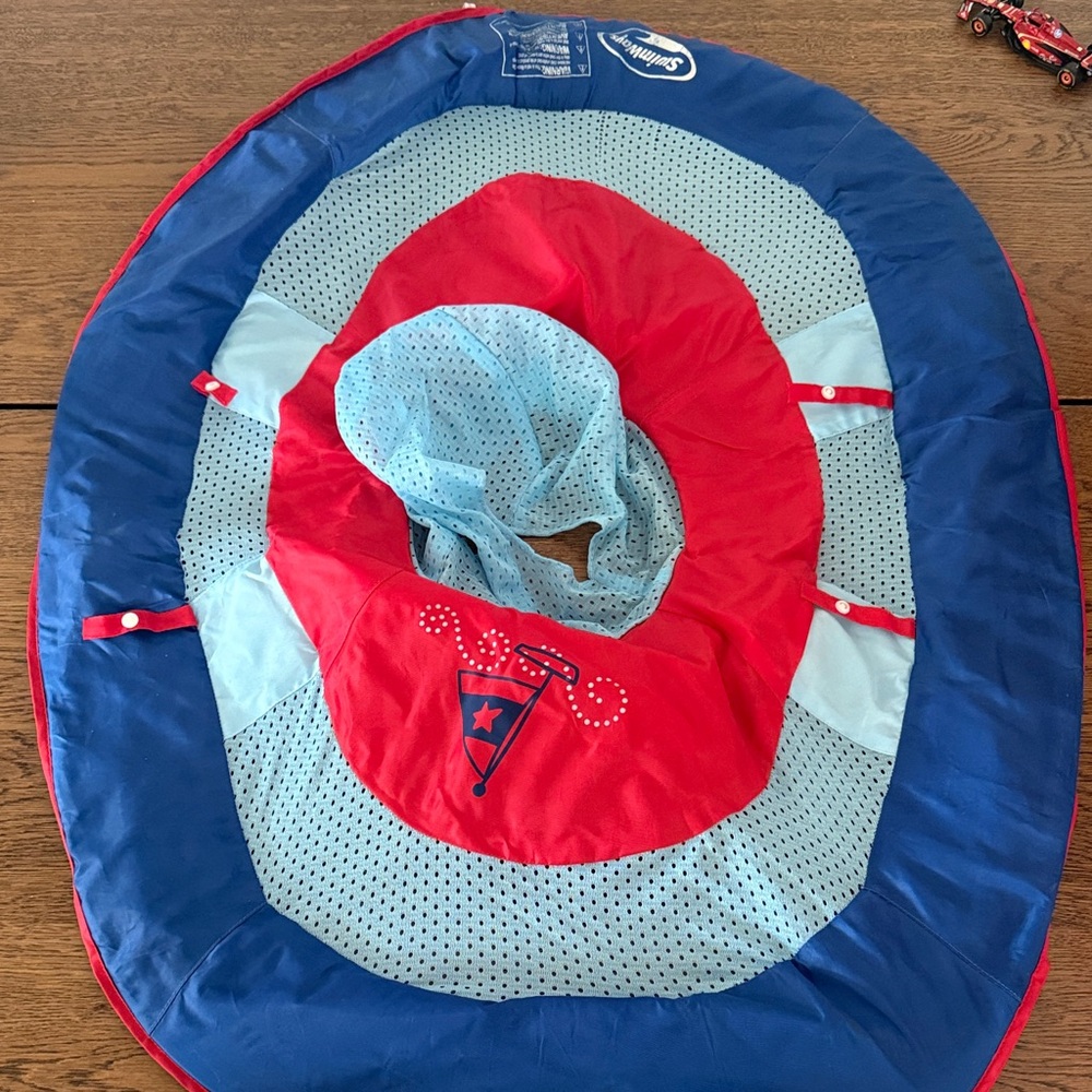 Swimways Baby Spring Float Inflatable Pool with Canopy Included - Blue and Red - Picture 3 of 4